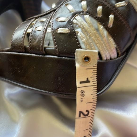 Hot In Hollywood Sexy Silver & Brown Lace Up Slingback Stiletto Heels Size 9 - Picture 8 of 10